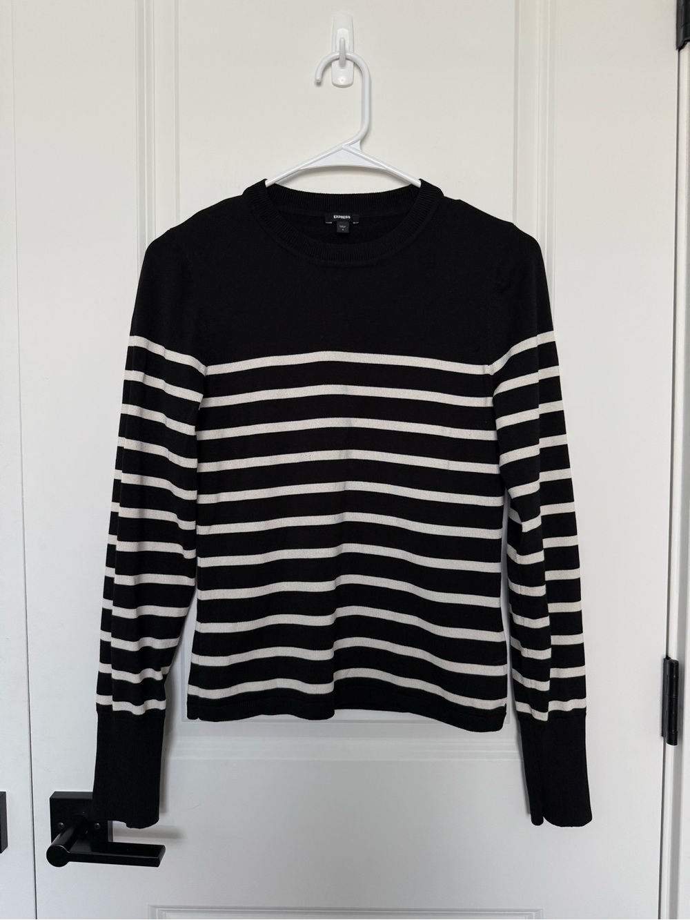 Express Black & White Striped Sweater